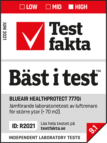 Blueair HealthProtect 7770i vald till Bäst i Test av Testfakta