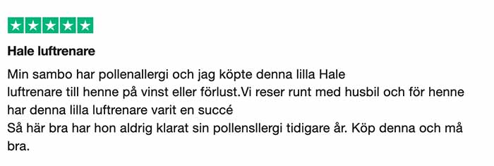 Recension hämtad från Trustpilot 2025