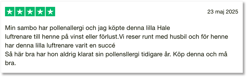 Recension av Hale luftrenare