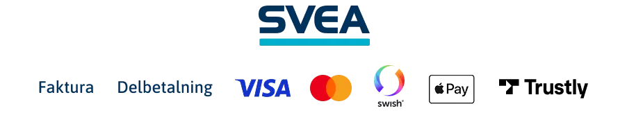 Bild: Ikoner f&ouml;r betals&auml;tten i SveaCheckout, Swish, Faktura, Kort, ApplePay m.m.