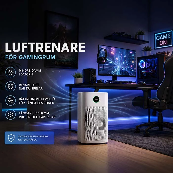 luftrenare i ett gamingrum