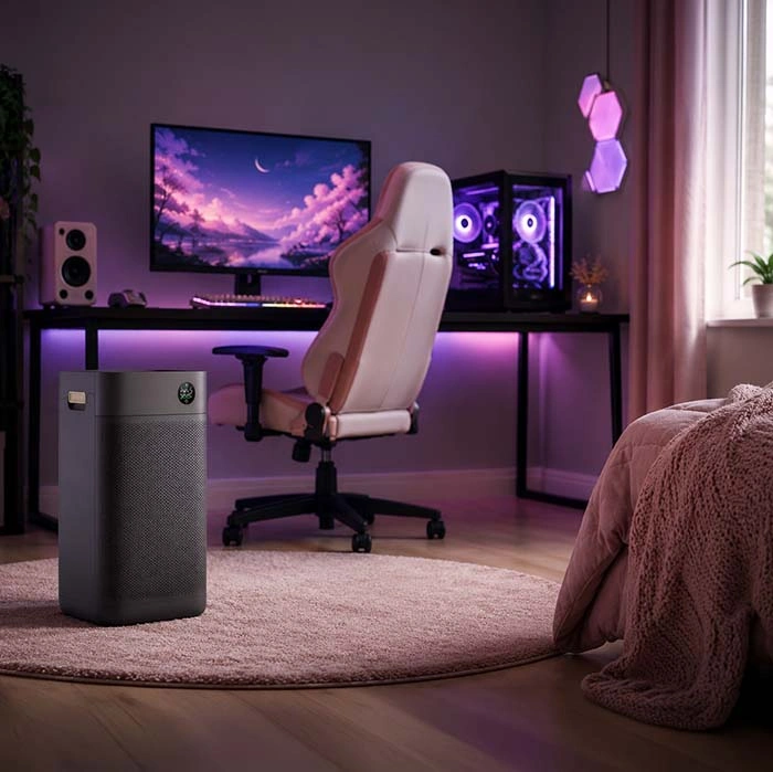 luftrenare i ett gamingrum