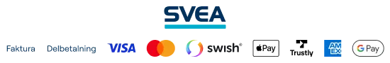 Bild: Ikoner f&ouml;r betals&auml;tten i SveaCheckout, Swish, Faktura, Kreditkort, ApplePay, Google Pay m.fl.